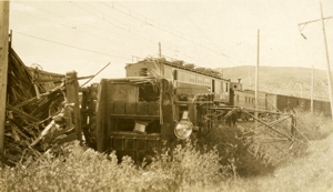 General view of wrecked loco