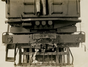 Damaged pilot and drawbar