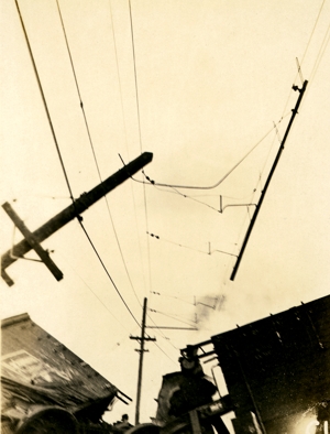 Damaged overhead. 