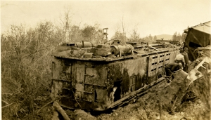 Locomotive 10101 derailed near Garrison