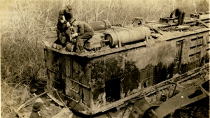 Locomotive 10101 derailed near Garrison