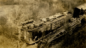 Locomotive 10101 derailed near Garrison