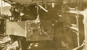 Detail view of articulated joint between units