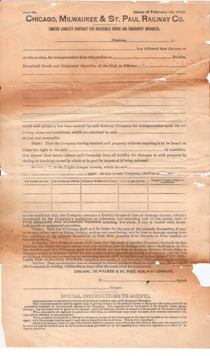 Sample Homesteader Shipping Agreement