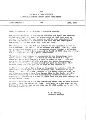 June, 1981 Newsletter