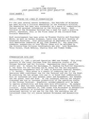 March, 1981 Newsletter